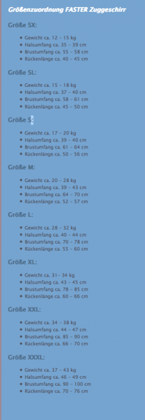 Faster Zug- und Renngeschirr XXXXL schwarz mit Reflextreifen